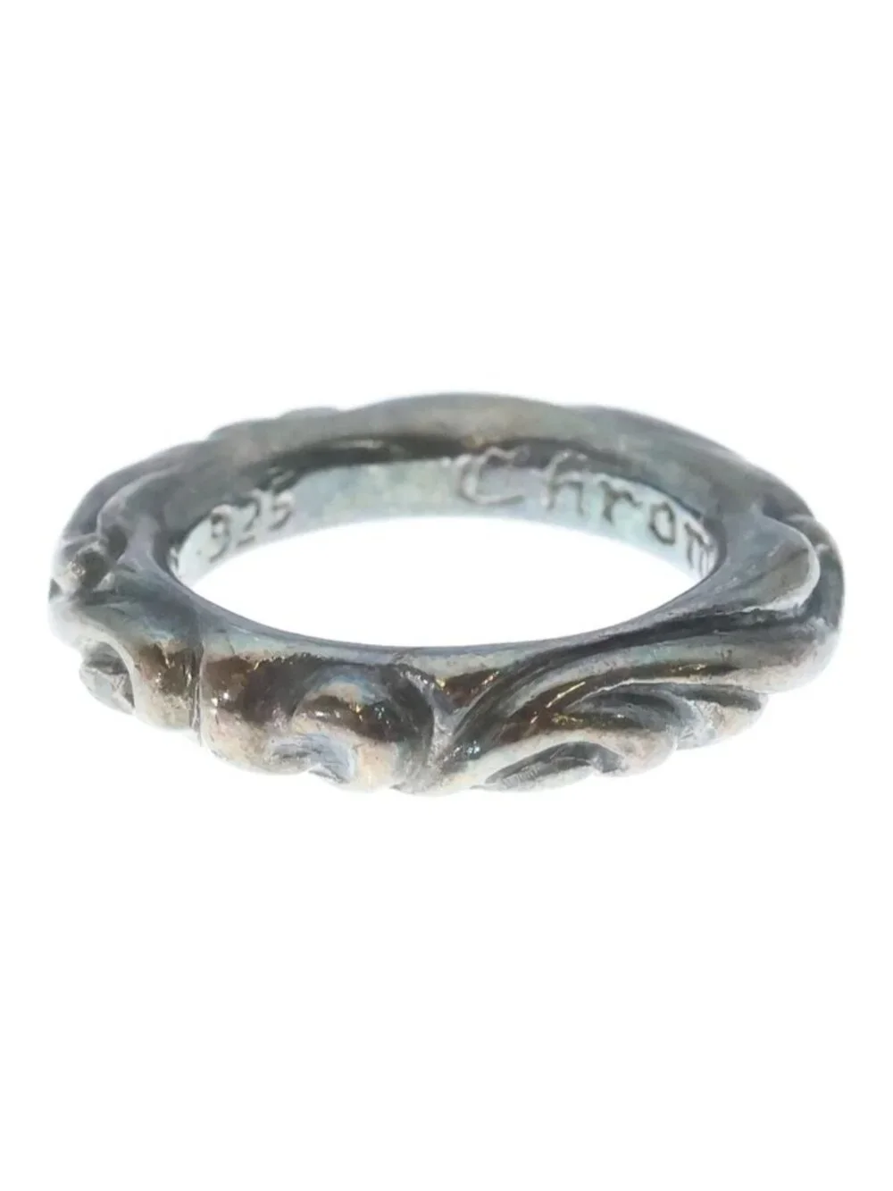 Chrome Hearts Scrl Band Scroll Ring Silver